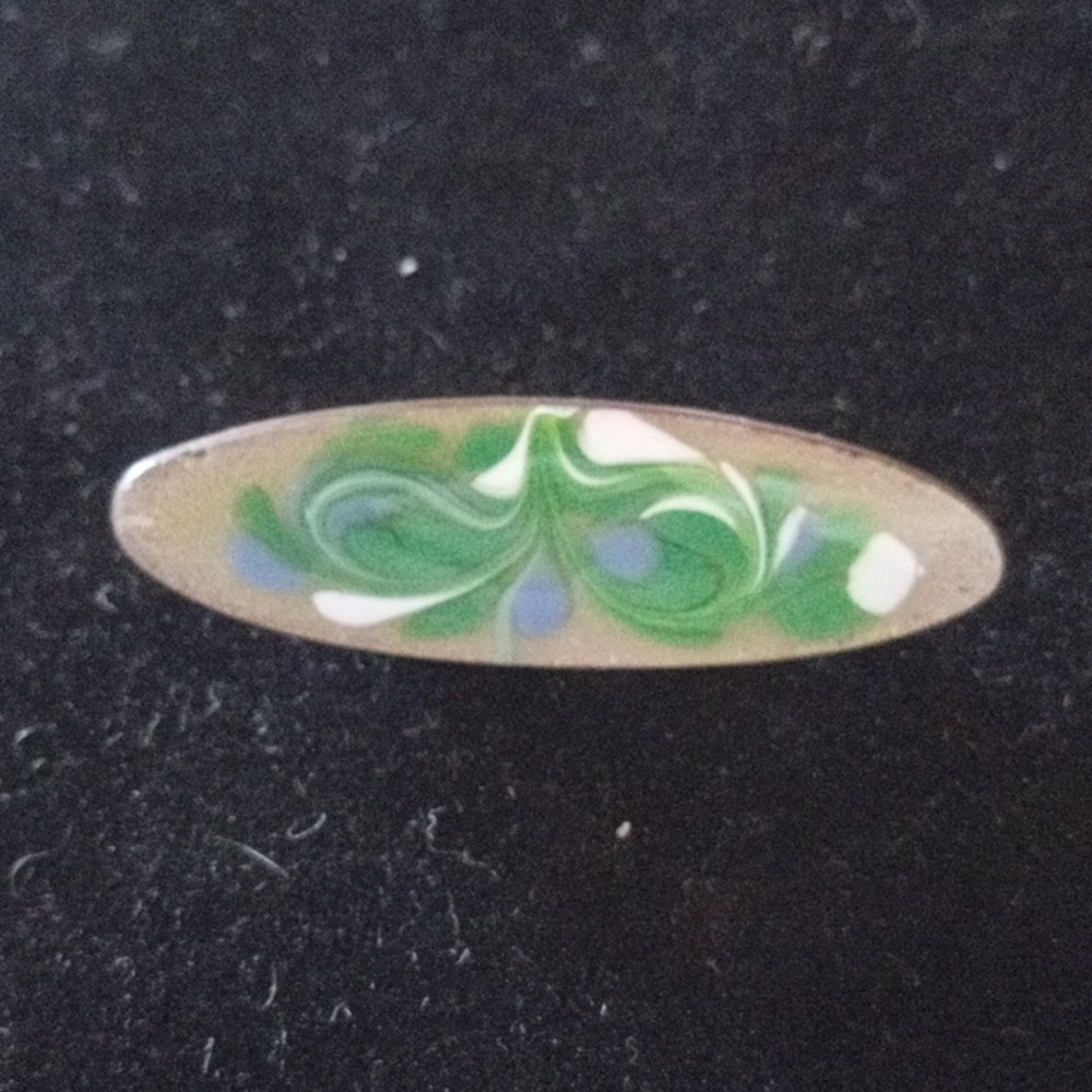 Oval Green Swirl Brooch